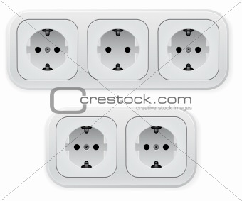 Realistic illustration of different forms outlets