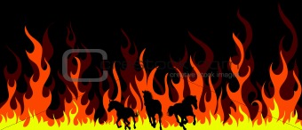 flame horses