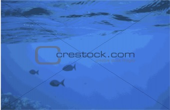 Vector Eps8 Abstract Background with Fish Under the Surface