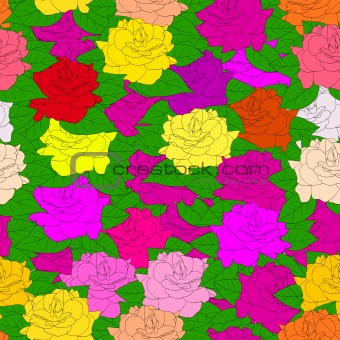 Seamless  background with roses. 