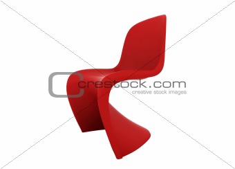 red chair isolated on white 