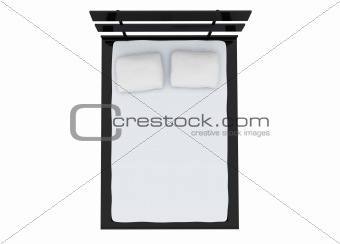 double bed isolated on white