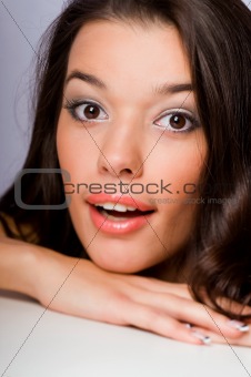 portrait of a cute brunette girl 