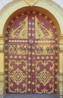 Buddhist temple door