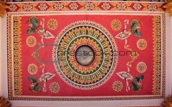 Decorated ceiling of temple