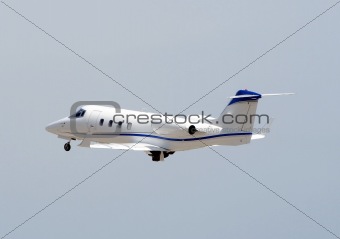 Business jet taking off