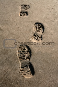 footprint shoe on beach brown sand texture print