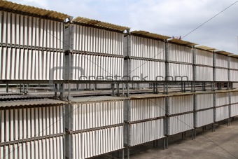 plasterboard industrial production drying outdoor