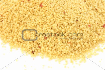 Couscous on white background