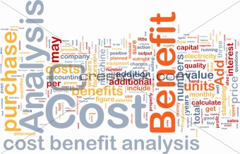 Cost benefit analysis background concept