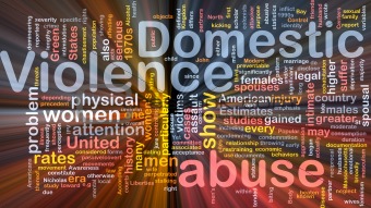 Domestic violence concept diagram glowing