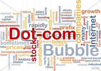 Dot-com bubble background concept