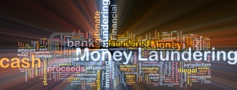 Money laundering background concept glowing