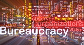 Bureaucracy is bone background concept glowing