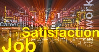 Job satisfaction background concept glowing