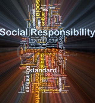 Social responsibility background concept glowing
