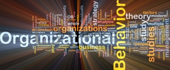Organizational behavior is bone background concept glowing