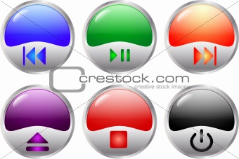 glossy multimedia buttons