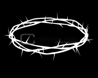 white silhouette of a crown of thorns