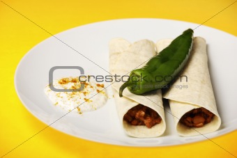 Mexican fajitas with dip