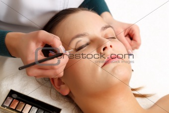 Girl doing makeup