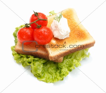 Lettuce with toast 