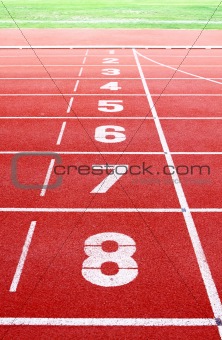 Starting lane of running track 