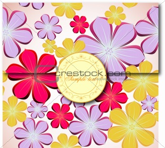 Swirl Background with Label. Vector