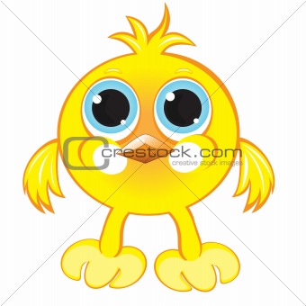 Cartoon gay yellow chicken