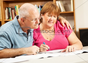 Mature Couple Studies in Library