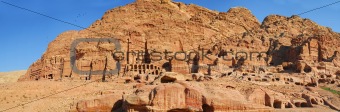 Caves in lost city of world wonder Petra, Jordan