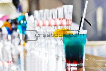 fresh cocktail drink in night bar