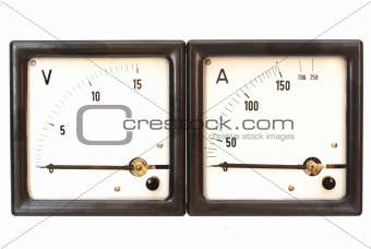 old ammeter and voltmeter