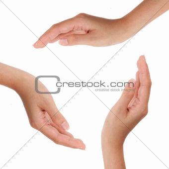 islolated - Conceptual symbol of human hands making a circle on 
