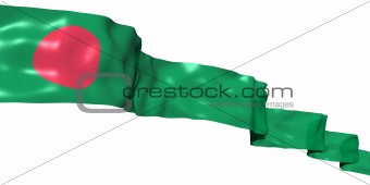 Bangladesh ribbon flag isolated on white