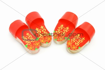 Traditional Chinese mini wooden clogs