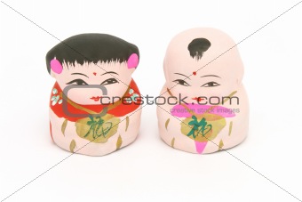 Chinese traditional boy and girl figurines