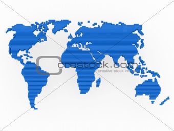 world map blue