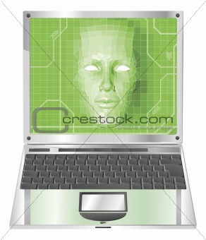Laptop woman concept Illustration
