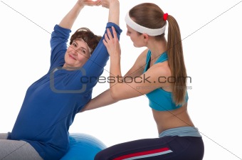 senior woman stretching