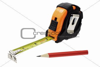 Measuring tape and marking pencil