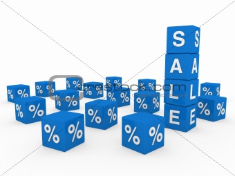 3d sale cube blue