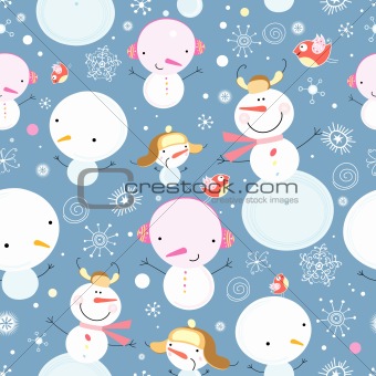 Texture funny snowmen