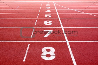 Starting lane of running track 
