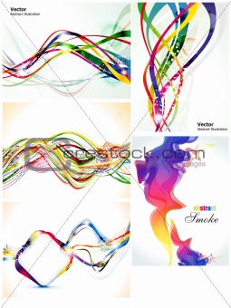 abstract colorful multiple wave set