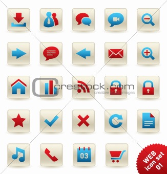 WEB and COMMUNICATION vector icon/button set