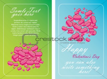 Valentine Day cards with hearts - vector illustration