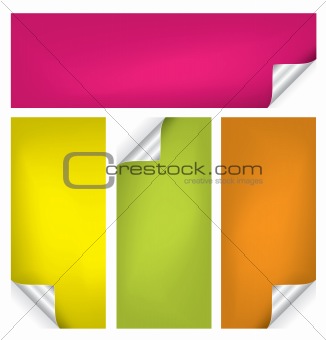 Vector set of colorful realistic stickers/tags