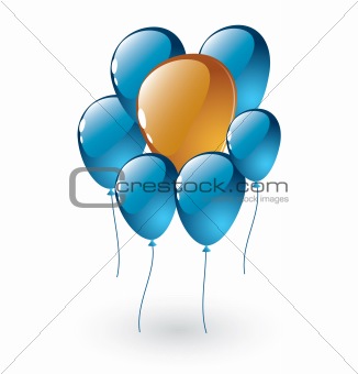 Vector illustration of the  realistic glossy balloons