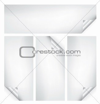 Vector set of  realistic stickers with silver glossy covers